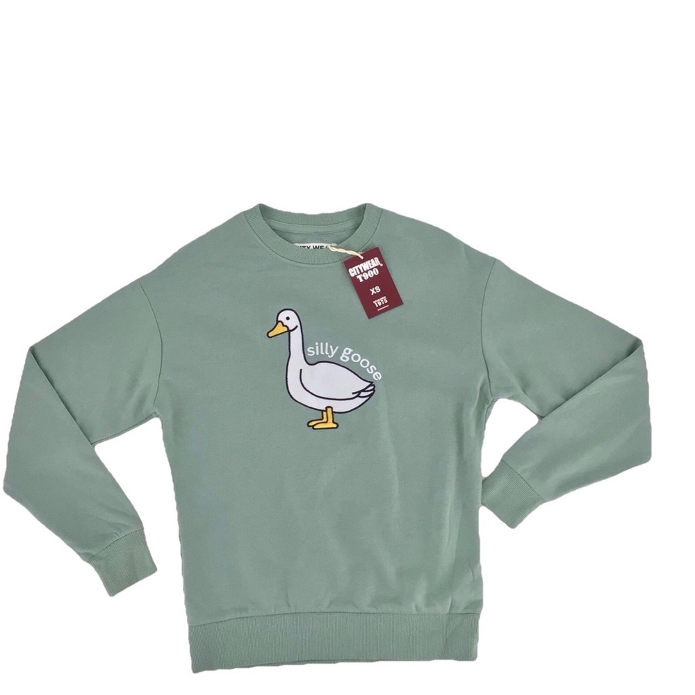 City Wear No. 415 San Francisco Green Silly Goose Pullover Sweatshirt Size XS